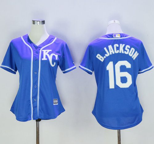 Royals #16 Bo Jackson Blue Women's Alternate 2 Stitched MLB Jersey